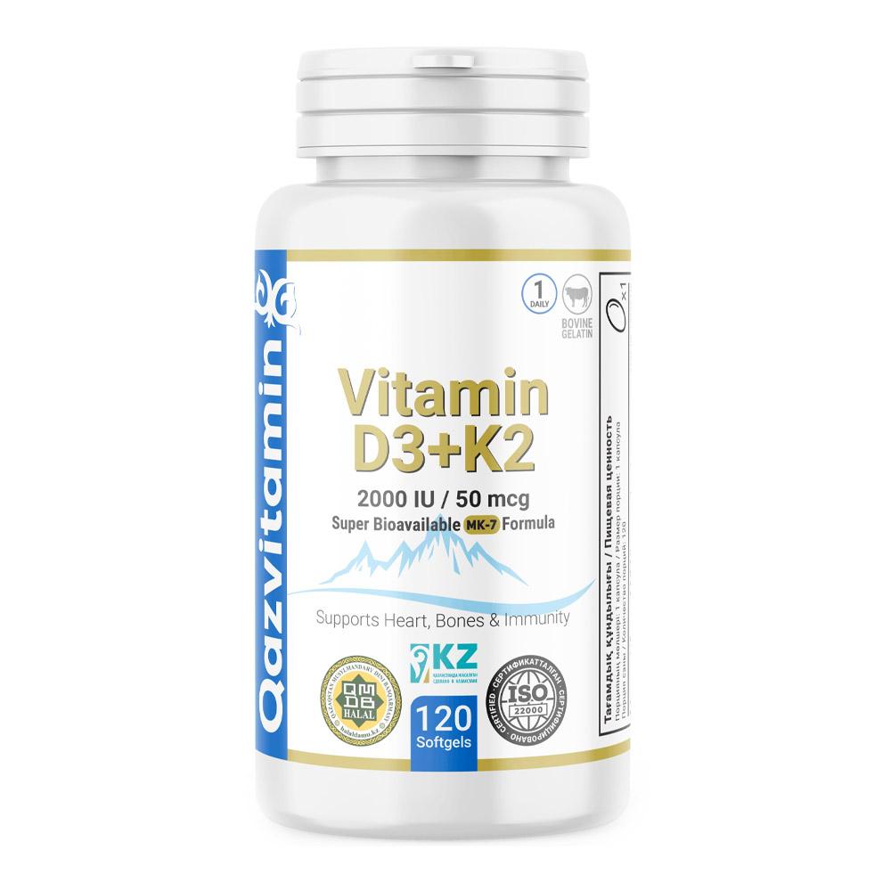 Qazvitamin D3+K2, 120 капсул